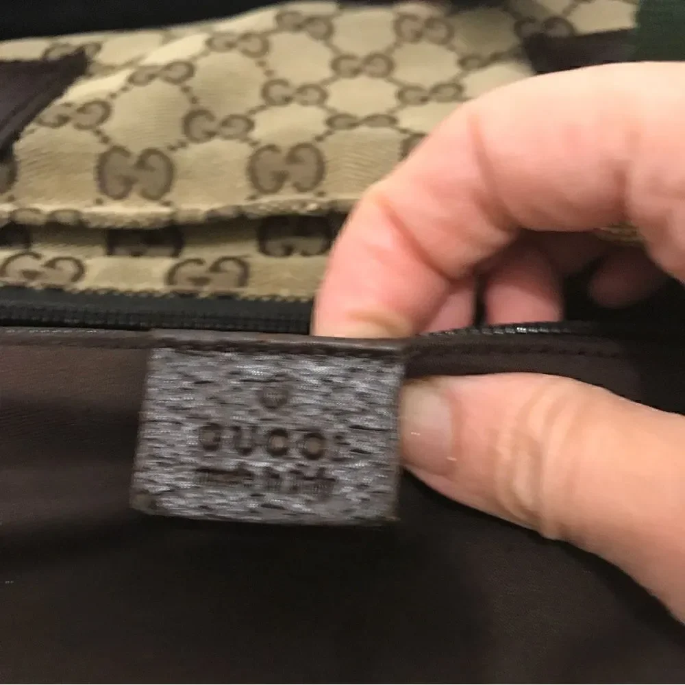 Gucci Gg canvas tote with web straps